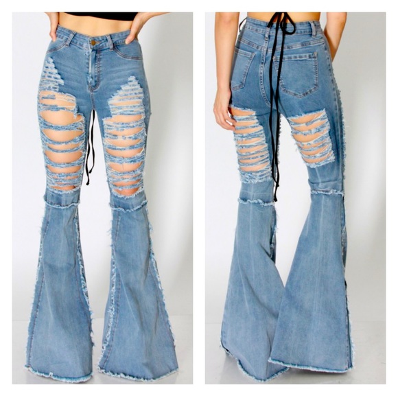 Super flare frayed Jeans - Picture 3 of 6